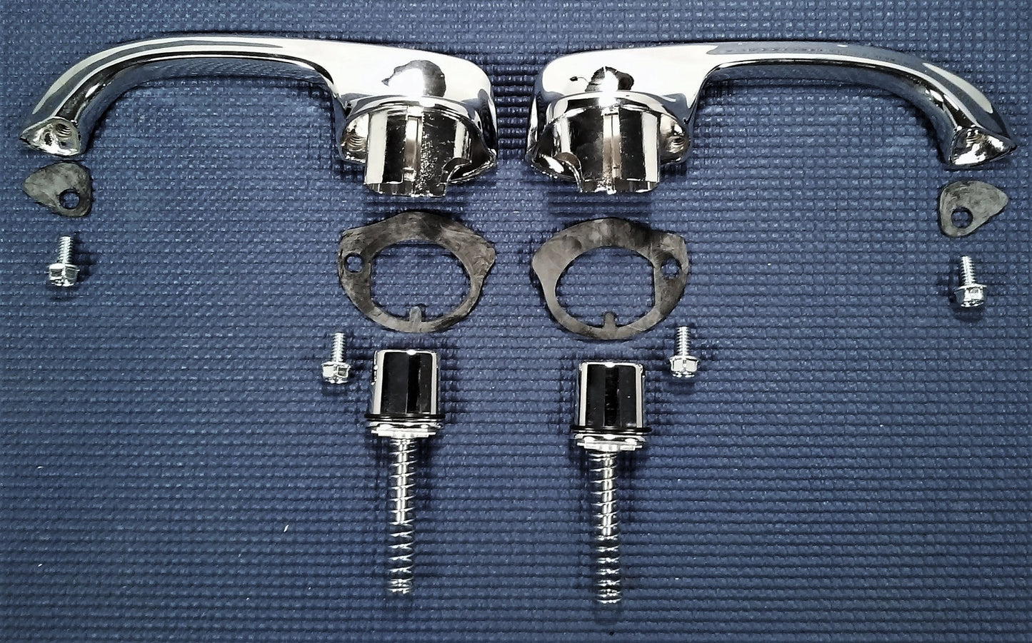 1962-1965 CHEVROLET NOVA HI-SHINE CHROME FRONT OUTER DOOR HANDLE SET W/GASKETS