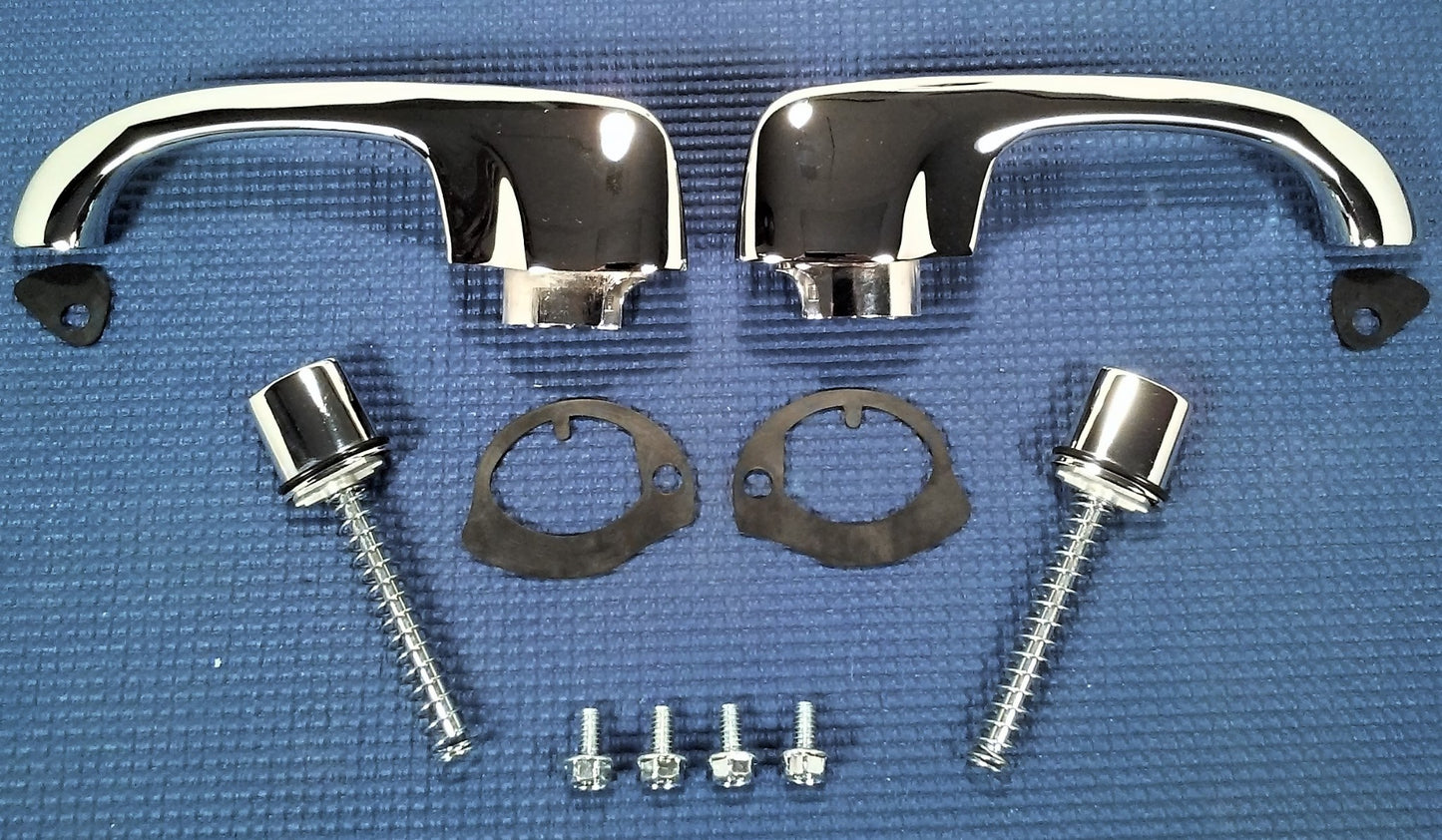1962-1965 CHEVROLET NOVA HI-SHINE CHROME FRONT OUTER DOOR HANDLE SET W/GASKETS