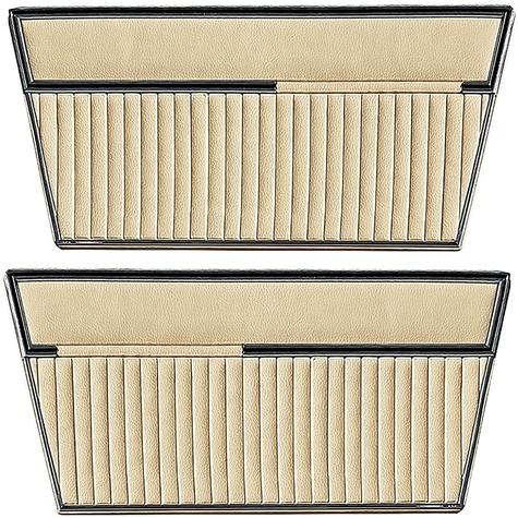 1968-77 Ford Bronco; Front Door Panels; Sierra Vinyl w/o Inserts; Parchment