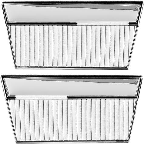 1968-77 Ford Bronco; Front Door Panels; Sierra Vinyl w/ Mylar Inserts; White