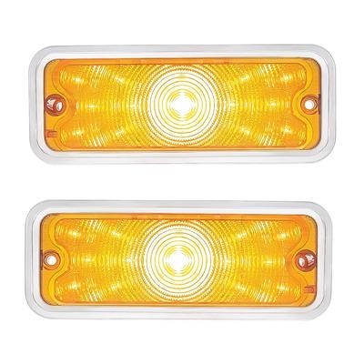 1973-80 Chevrolet, GMC C/K Pickup, Blazer, Jimmy, Suburban; LED Park Lamp Lenses; Amber With Stainless Trim