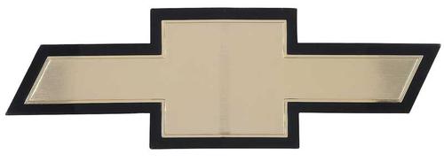 153489 - 1983-91 Chevrolet Truck/Van; Grill Emblem; Bow Tie; Gold Anodized Brushed Finish; Black Border