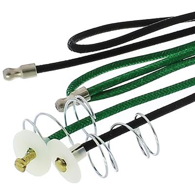 Universal Pigtail; For Single Contact 1156 Style Sockets; Black & Green Cloth Covered Wires; Vintage Bullet Terminal End