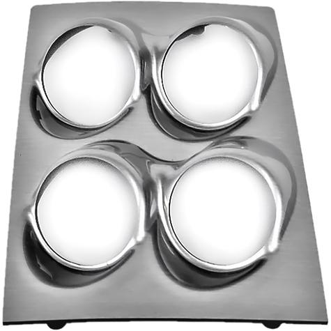 1968-69 Camaro, Firebird; Quad Pod Console Gauge Panel; (4) 2-1/16" Holes; Brushed Aluminum