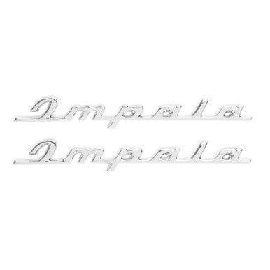 Trim Parts 1960 Chevrolet Impala Rear Quarter "Impala" Emblems W/Fasteners, Pair - (2087)