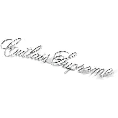 231539 - 1973-77 Oldsmobile Cutlass Supreme; Die-Cast Fender Emblem; Cutlass Supreme Script