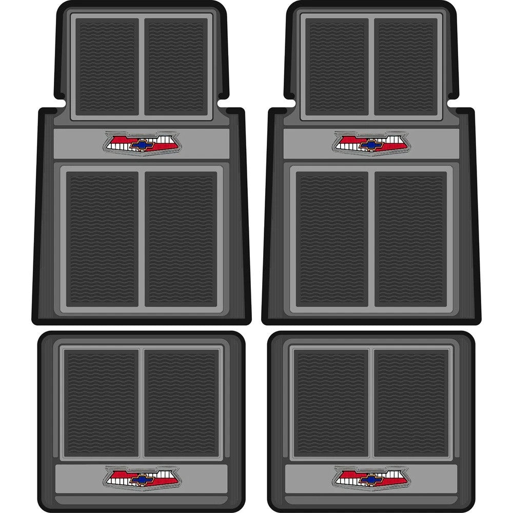 1955-57 Chevy Bel Air 150 210; Floor Mat Set with "Chevrolet" Crest Front & Rear