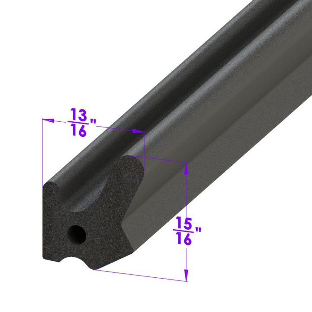 Convertible Top Windshield Header Seal - Black, Skin-Covered Sponge - LP 40-G