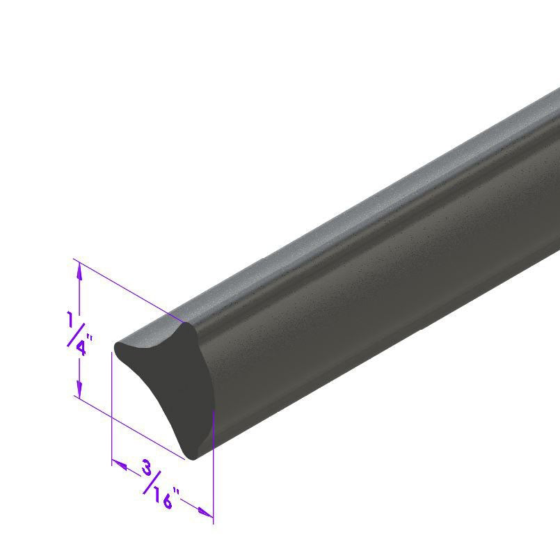 0.219" Lock Strip - Black Rubber - LP 3