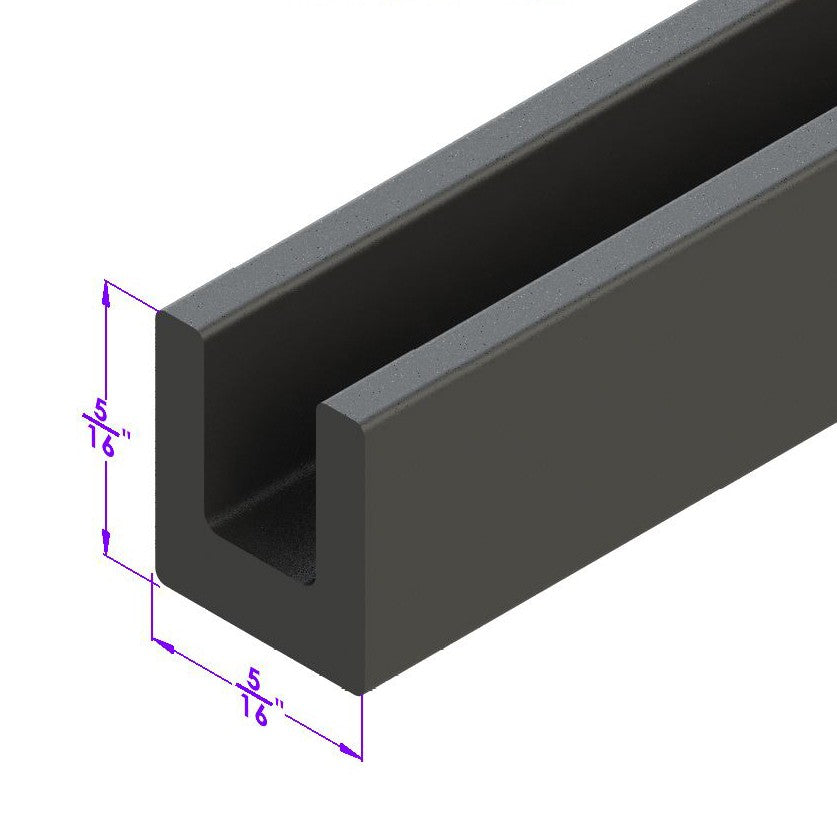 U Channel - 1/4" Wide, 5/16" Deep, 3/32" Inside Channel Width - LP 23