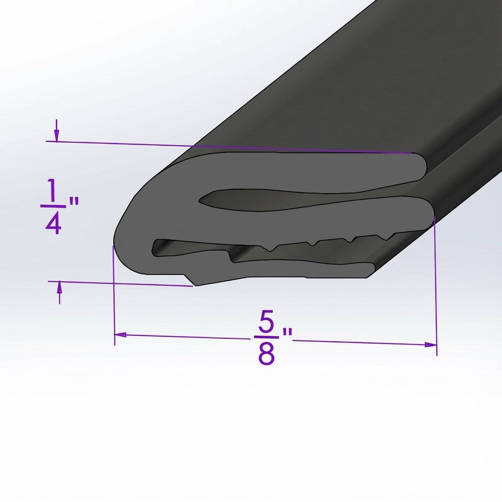 Extruded Header Seal For Front of Convertible Top - LP 300-/FT