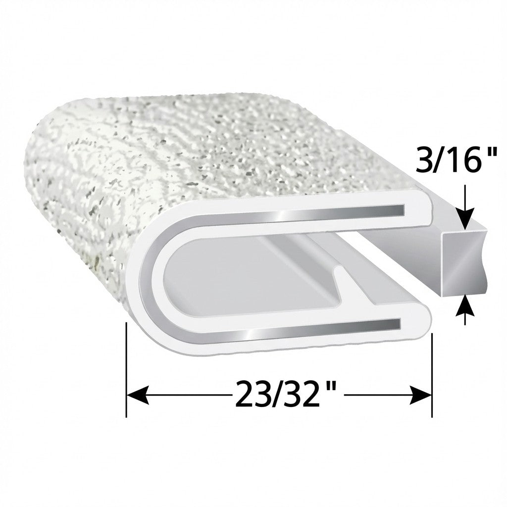 White Extra Wide Flexible Plastic Windlace with Metal Core - LP 202-A