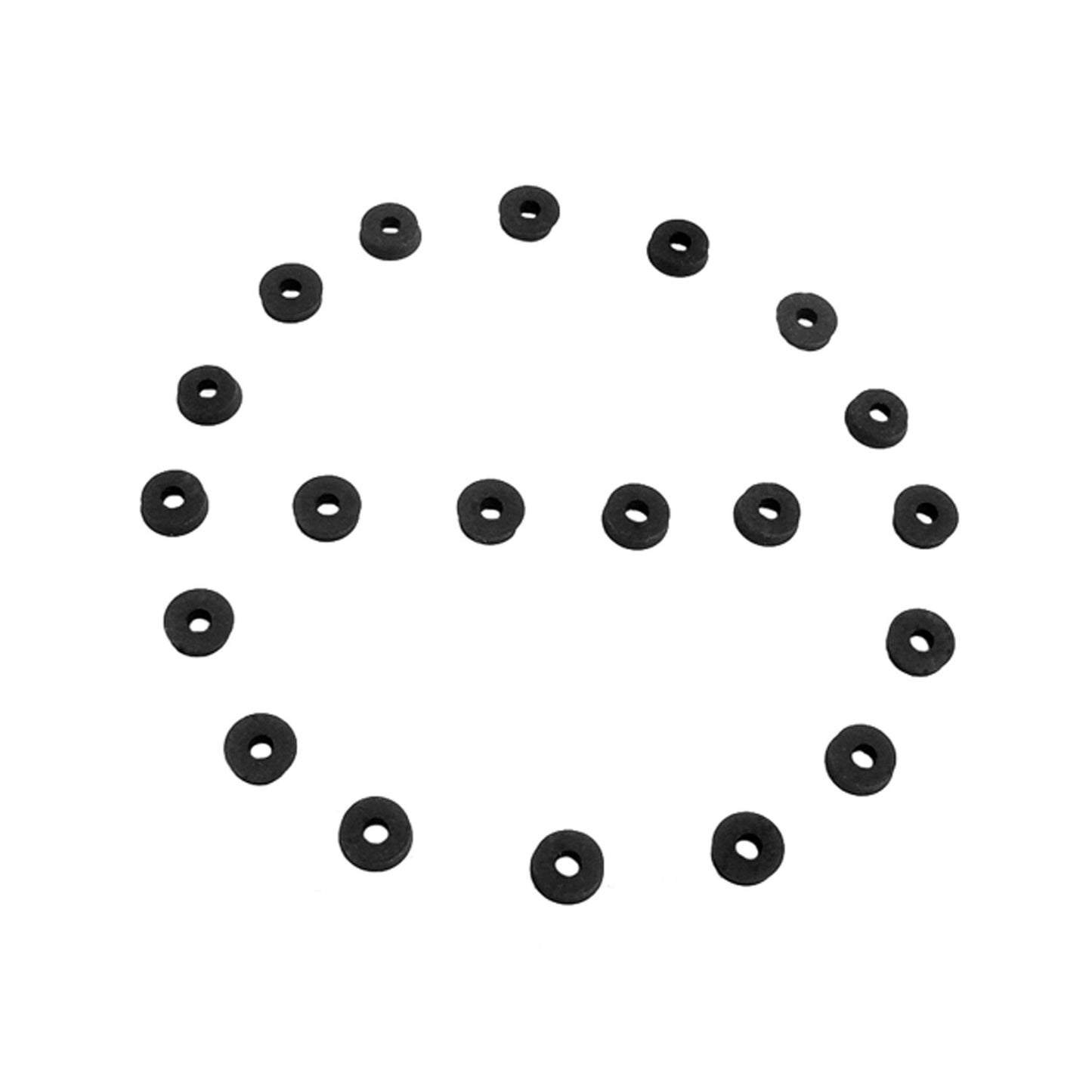Flat Rubber Washers 1/8" I.D, 3/8" O.D, 1/16" thick, 20-Piece - UW 10
