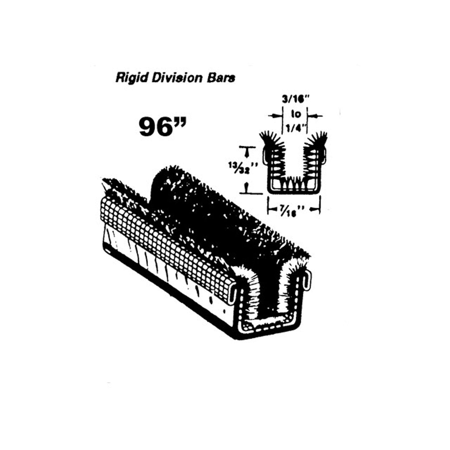 Rigid division-bar channel For Chrysler 300, Imperial 1955-1959 - WC 41-96