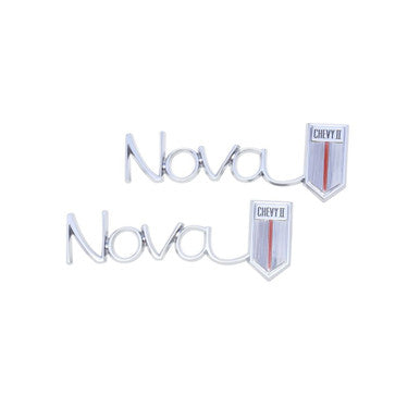 Trim Parts 1966-67 Chevrolet Chevy II/Nova Rear Quarter "Chevy II/Nova" Emblem, Pair - 3040