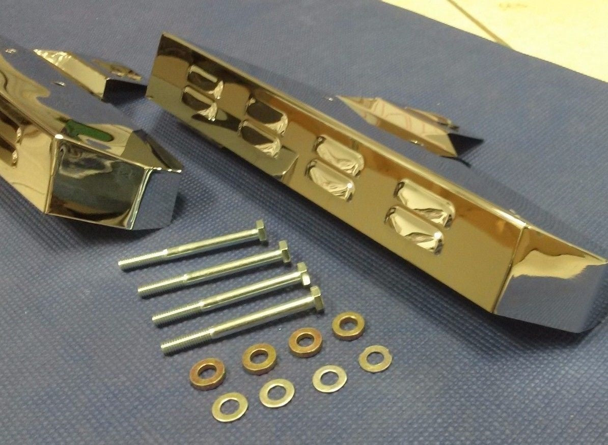 CHEVROLET BEL-AIR IMPALA RAT ROD TRIPLE PLATED CHROME EXHAUST MANIFOLD COVER SET