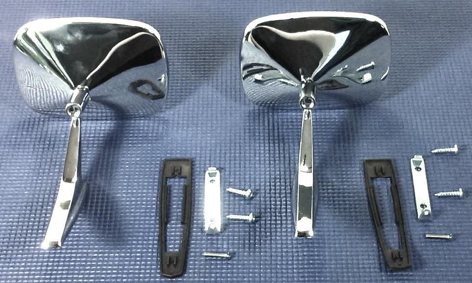 1968 1969 CHEVROLET CAMARO 69-72 NOVA IMPALA FACTRY CHROME OUTER DOOR MIRROR SET