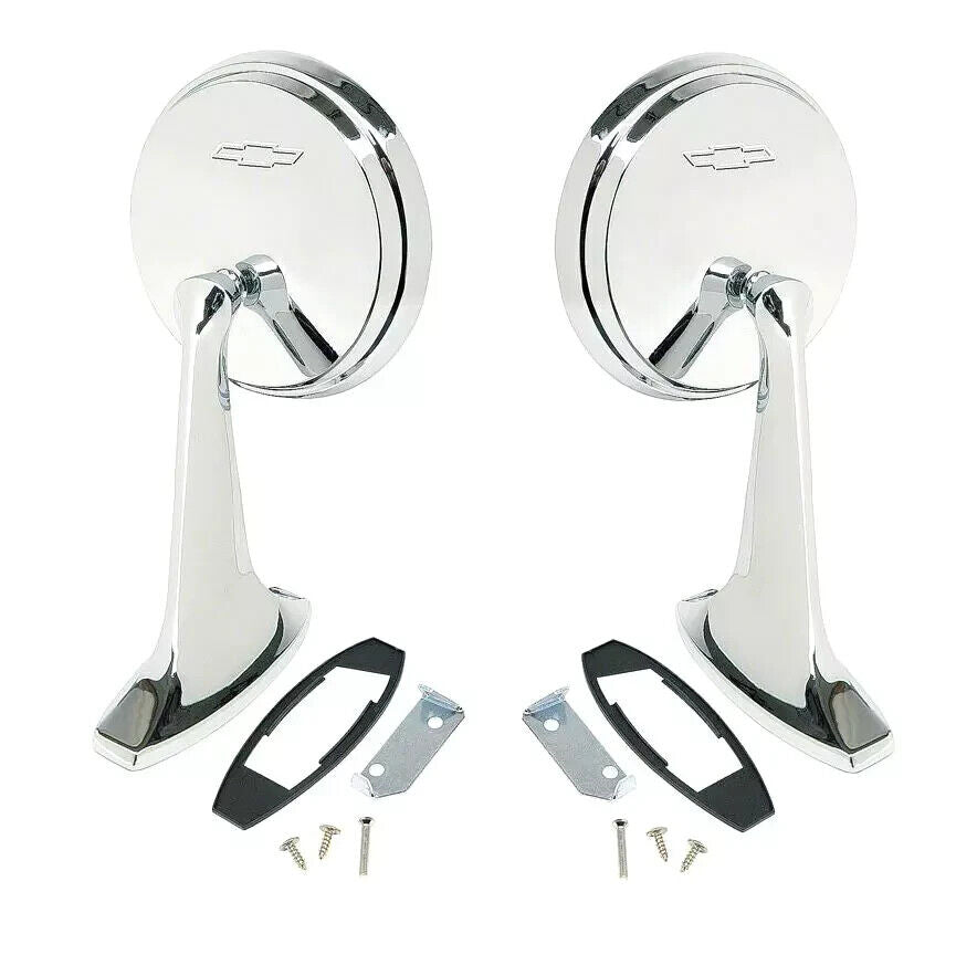 OUTER DOOR MIRROR SET WITH BOWTIE FOR 1965-1966 IMPALA BEL AIR BISCAYNE