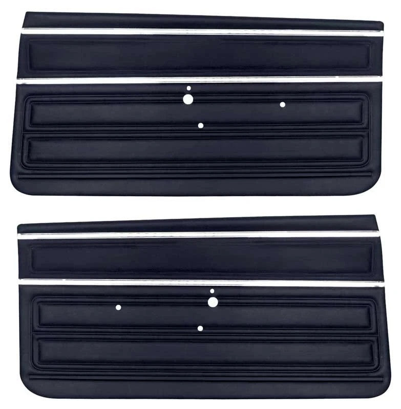 1968 Chevy II Nova SS; Front Door Panels; 2 Door Coupe; Non-Assembled; Black