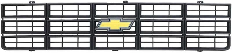 1977-79 Chevy Pickup Blazer Suburban; Grill Assembly; with Bow Tie Emblem; Black