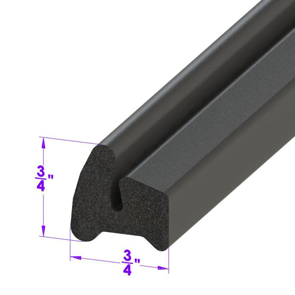 Door Bottom Seal black, skin-covered sponge - LP 104-K