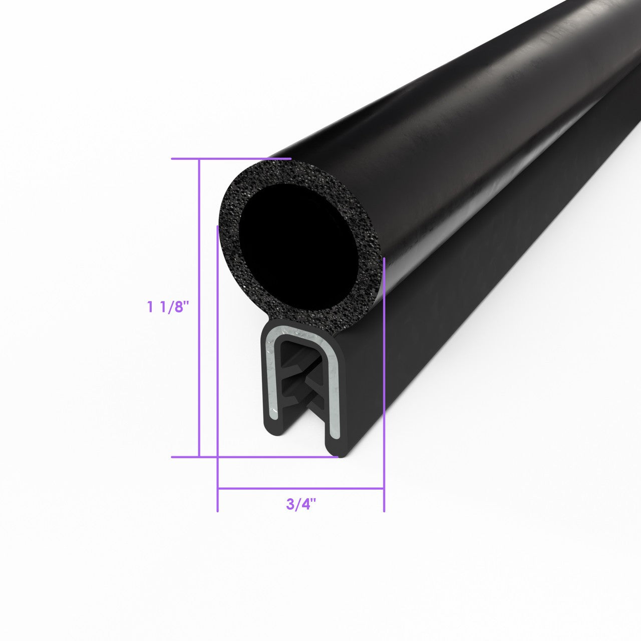 Pinchweld Trim Seal. Made of all rubber, with a steel core - TS 3