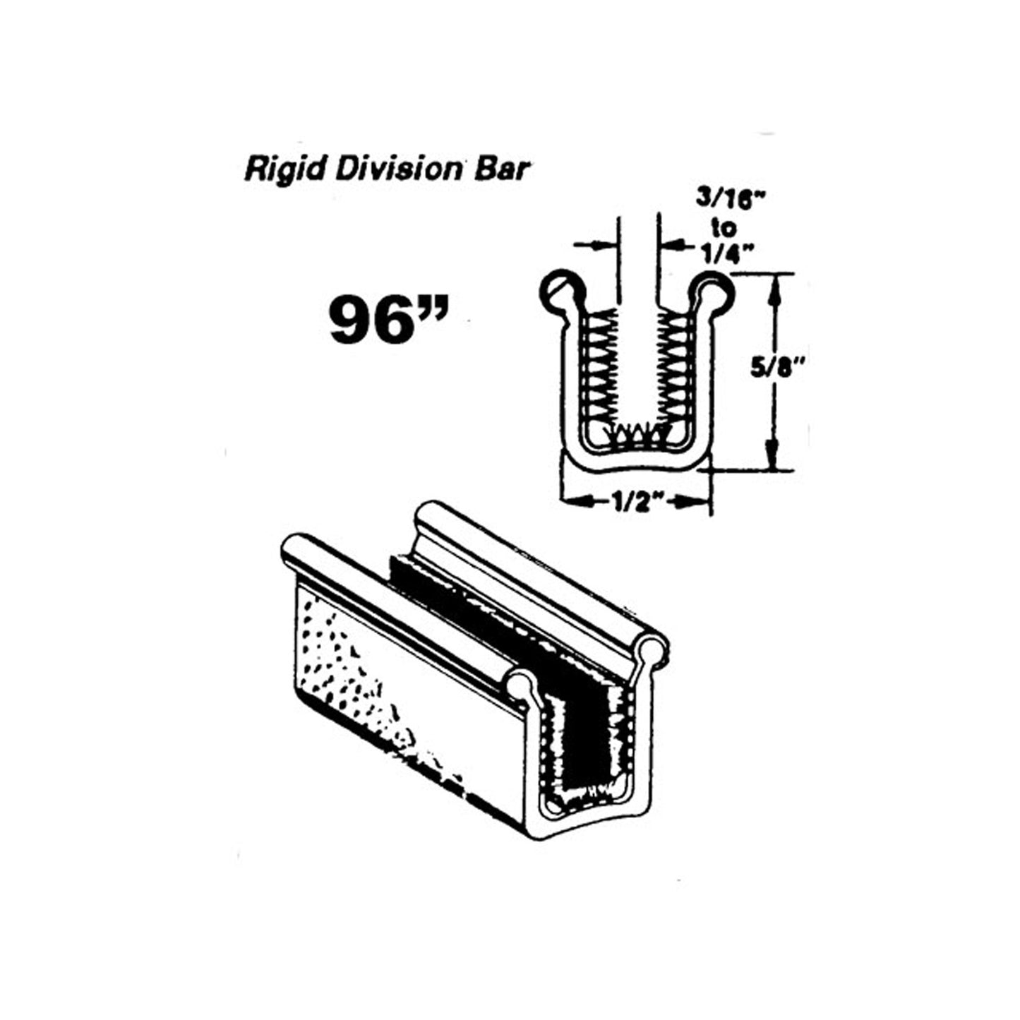 Rigid division-bar channel For Ford 300 1963, Club 1957-1961 - WC 28-96
