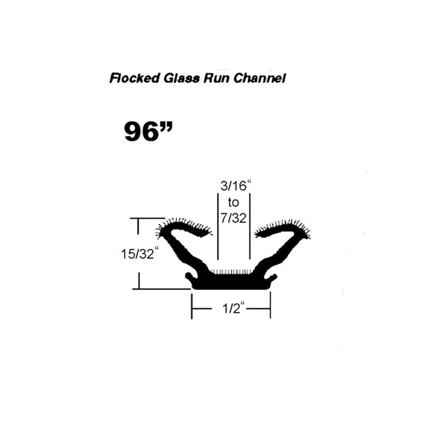 Flocked Window Channel For Ford Fairlane, Falcon , Ranchero 1966-1967 - WC 21-96
