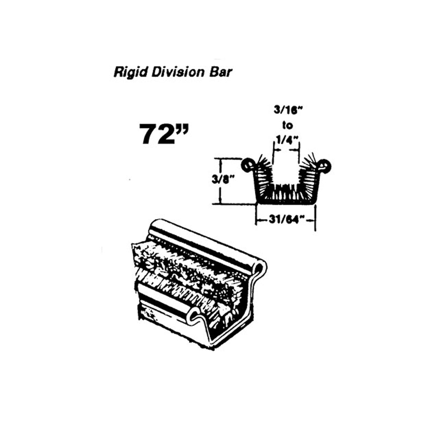 Rigid division-bar channel For Buick Invicta, LeSabre 1959-1960 - WC 2-72