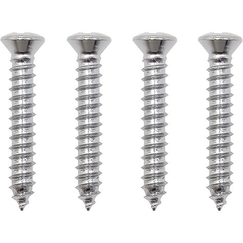 Screw #8 X 1" with #6 Phillips Head Tapping Screws; Chrome; Set of 4