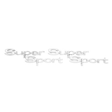 Trim Parts 1967 Chevrolet Chevelle Rear Quarter "Super Sport" Emblem W/Fasteners, Pair - (4352)