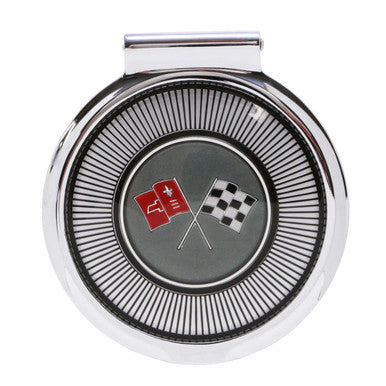 Trim Parts 1966 Corvette Gas Lid Assembly W/White Upper Left Hand Corner of Flag, Each - (5015A)