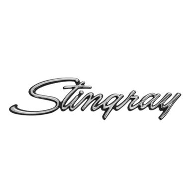 Trim Parts 1969-73 Chevrolet Corvette Front Fender “Stingray” Emblem W/Fasteners, Each - (5237)