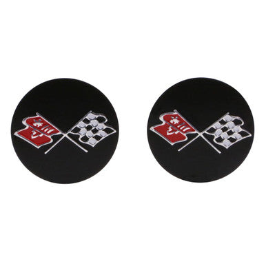Trim Parts 1968-1977 Chevrolet Corvette Inside Door Handle Emblem, Pair - (5951)