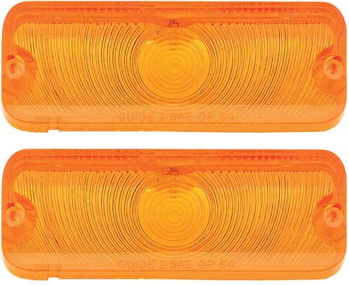 1964 Impala, Bel Air, Biscayne; Park Lamp Lens; Amber; RH & LH; Pair; with GM Markings