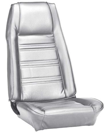 1970 Mustang Standard Reproduction Bucket Front Only Seat Upholstery - White