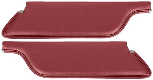 1965-66 Mustang Convertible Padded Sun Visors - 1965 Red