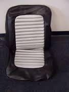 1965 Mustang Coupe Standard Silver / Black Carbon Inserts Bucket Upholstery Set