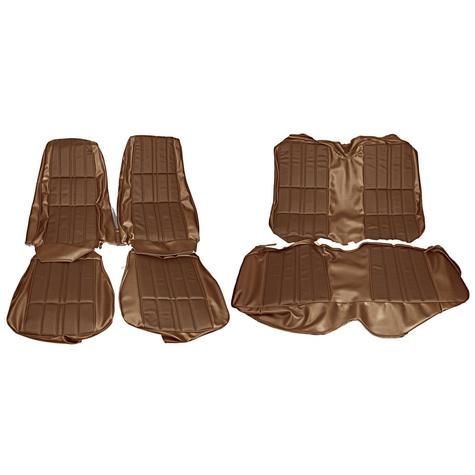 1971-73 Mustang Coupe with Buckets Reproduction Deluxe/Grande Full Set Upholstery - Medium Ginger