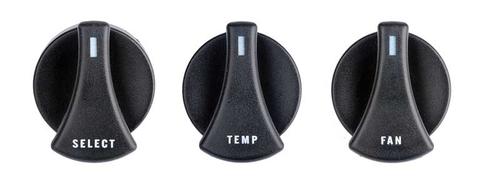 1987-89 Ford Mustang; AC Control Knob Set; 3 Pieces
