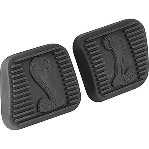 1979-93 Ford Mustang; Brake and Clutch Pedal Pad Set; Manual Transmission; Cobra Snake Logo