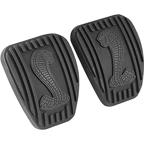 1994-09 Ford Mustang; Brake and Clutch Pedal Pad Set; Manual Transmission; Cobra Snake Logo