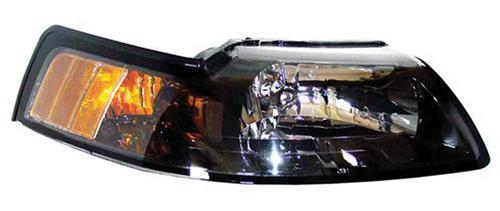 2001-04 Mustang; Headlamp Assemblies; Black Housing With Clear Lens & Amber Reflector
