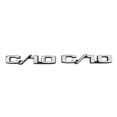 Trim Parts 1969-70 Chevrolet Truck Front Fender “C/10” Emblem W/Fasteners, Pair - (9611)