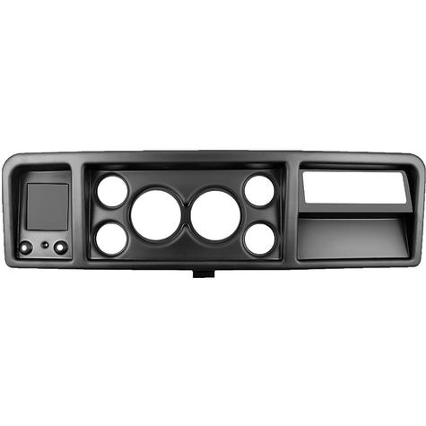 1973-79 Ford Truck; 6-Gauge Dash Panel; (2) 3-3/8" (4) 2-1/16" Holes; w/o A/C Vents; Black