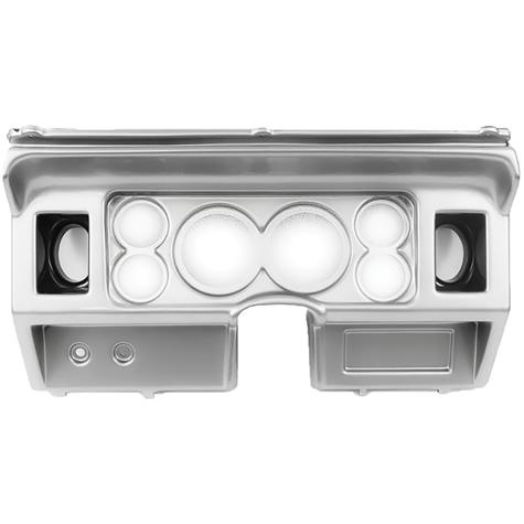 1980-86 Ford Truck; 6-Gauge Dash Panel; (2) 3-3/8" (4) 2-1/16" Holes; w/ A/C Vents; Brushed Aluminum