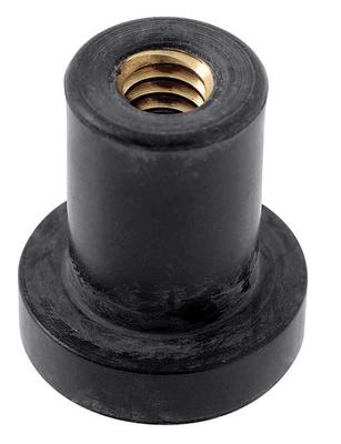 Voltage Regulator Rubber Well Nut, 10-24 Thread, Fits 3/8" Hole, Neoprene With Captive Brass Nut, Each
