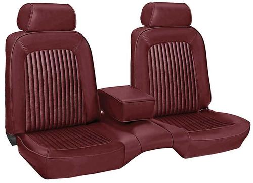 1969 Mustang Coupe; Reproduction Standard Front Bench Upholstery; Full Set;; Dark Red