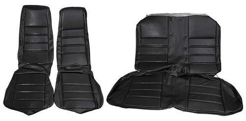 1971-73 Mustang Coupe; Reproduction Standard Front Buckets Upholstery; Full Set; Black