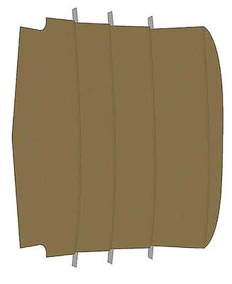1965-68 Mustang Fastback; Reproduction Vinyl Headliner; Moonskin/Crater; Dark Ivy Gold